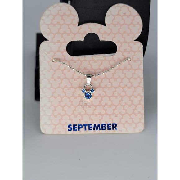 September Birthstone Necklace – Sapphire-Inspired Minnie Mouse Pendant